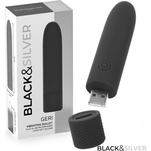 BLACK&SILVER GERI USB Genopladelig Bullet Vibrator