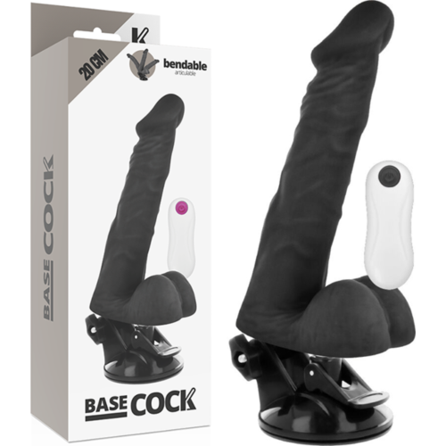 Realistisk Vibrator BASECOCK 20 cm med Fjernbetjening