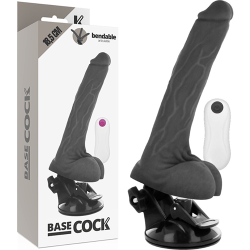 Realistisk Vibrator BASECOCK 18,5 cm med Fjärrbetjening