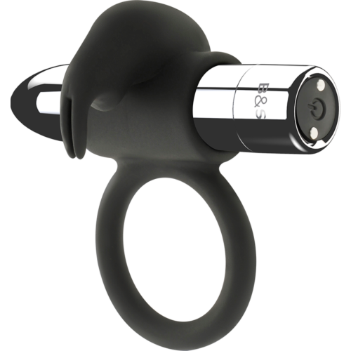 Genopladelig vibrerende ring Black&Silver Burton