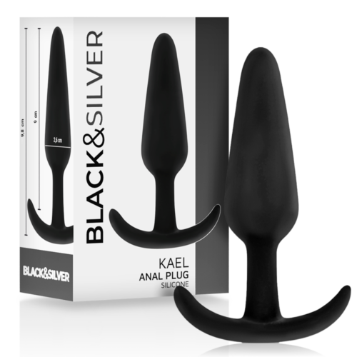 Anal Plug BLACK&SILVER Hansel med medium håndtag