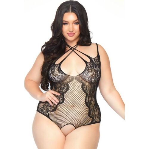 Leg Avenue crotchless net og blonder teddy