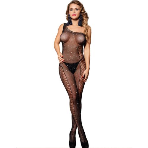 Sublime One Shoulder Bodystocking med Diamanter