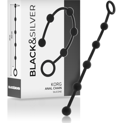BLACK&SILVER Korg Anal Rosary Silikonkugler