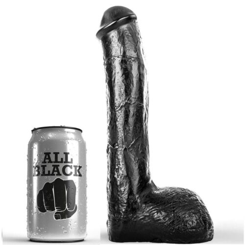 Realistisk Anal Dildo ALL BLACK 23 cm til Ultimativ Nydelse