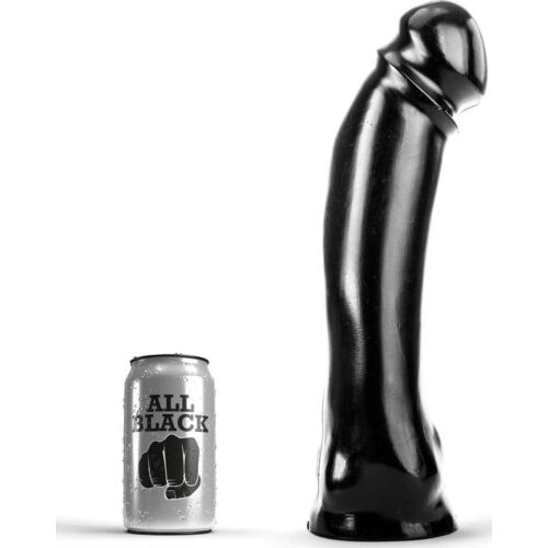 ALL BLACK 33cm Straight PVC Dildo