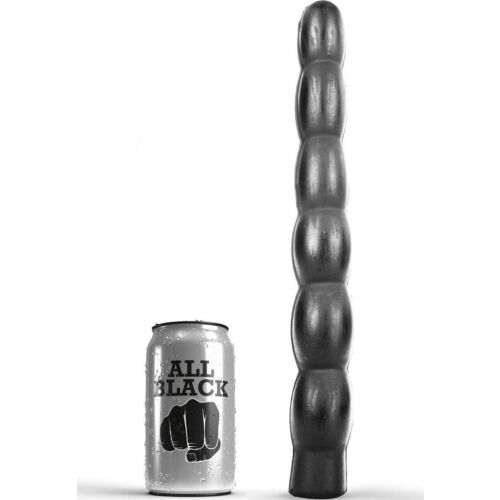 ALL BLACK 32cm Anal Dildo – Bølget og Fleksibel