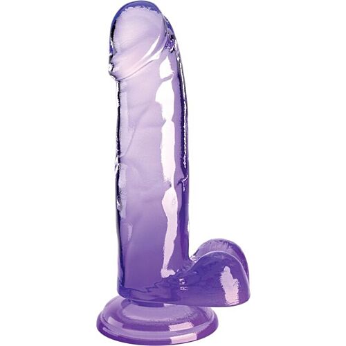 Realistisk Penis King Cock Clear 15,2 cm med Kugler