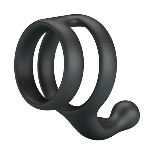 CRAZY BULL YANCY Dubbel Cock og Ball Ring i Sort