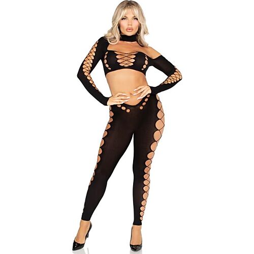 Crop Top og Leggings Sæt Leg Avenue Seamless Cut-Out