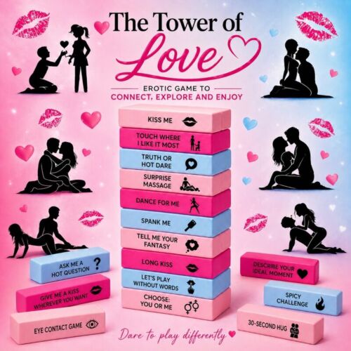 Spil Diverty Sex Love Tower Game med 48 træblokke