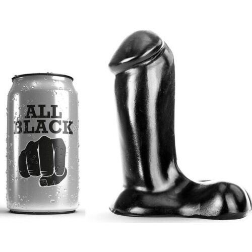 Dildo ALL BLACK 14 CM med bred base