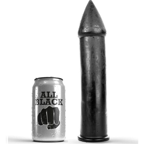 Dildo All Black 24 cm - Blød og Hypoallergen Nydelse