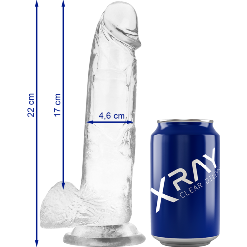 X RAY Clear Dildo 22 cm - Realistisk Fornøjelse