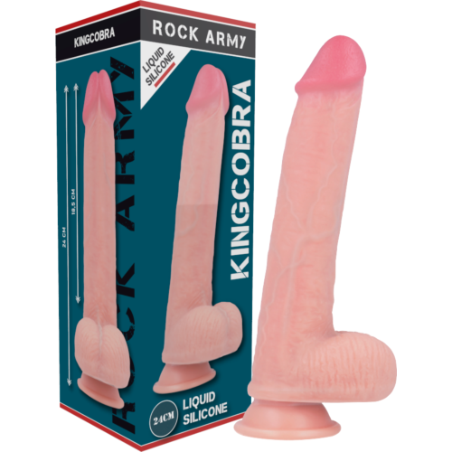 Realistisk Dildo Rock Army Kingcobra 24 cm med Sugekop