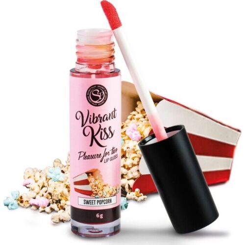 Lipglans Secretplay Vibrant Kiss Sweet Popcorn med vibrationer