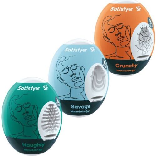 Masturbator Æg Satisfyer Naughty, Savage & Crunchy Sæt