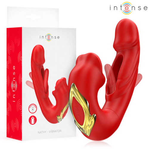 Dobbelt Vibrator INTENSE HIGH TECH NATHY med Sugefunktion