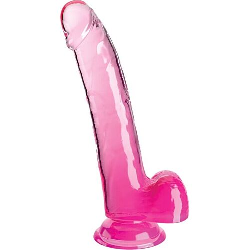 Dildo King Cock Clear 20,3 cm med Testikler
