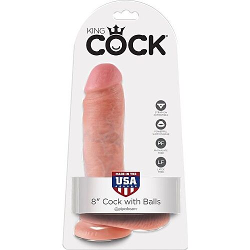 Dildo King Cock 20 cm Natural med Realistisk Følelse