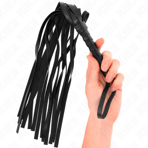 BDSM Látigo KINK IMPACT & TOUCH SIMPLE BLACK WHIP 45 CM