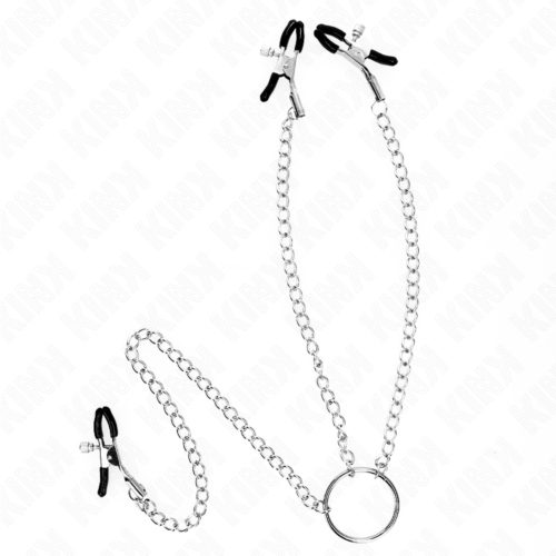 Pinzas Pezones KINK - TRIPLE NIPPLE AND CLIT CLAMPS MED KÆDE