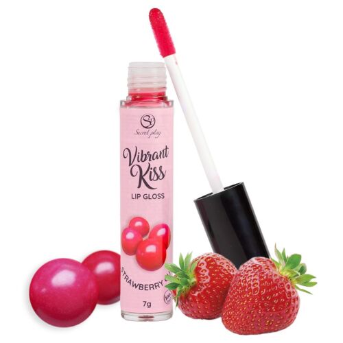 Lipgloss Secretplay Jordbær Tyggummi med Vibrerende Sensationer