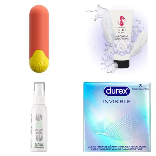 Diskret rejsesæt med minivibrator og glidecreme