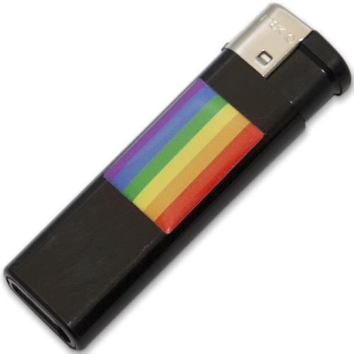 PRIDE Lighter Sort med LGBT Flag