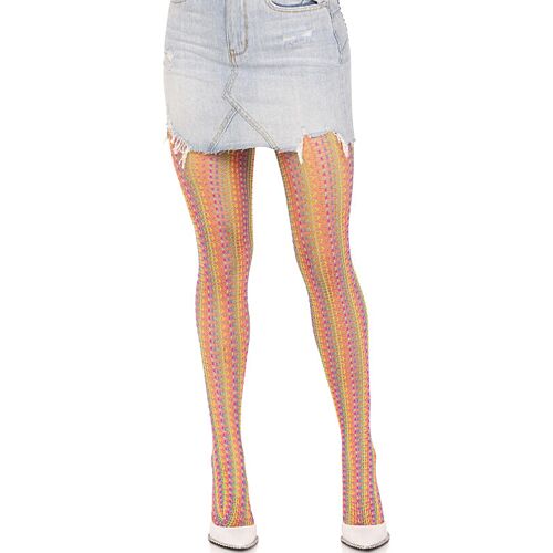 Multifarvede Hæklet Strømper fra Leg Avenue