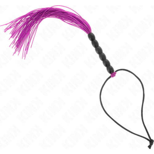BDSM Pisk KINK MINI SILICONE WHIP MED 6 PURPUR PERLER