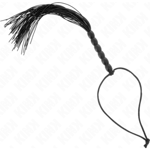 BDSM Pisk KINK Mini Silikone med 6 Sorte Kugler 26 cm