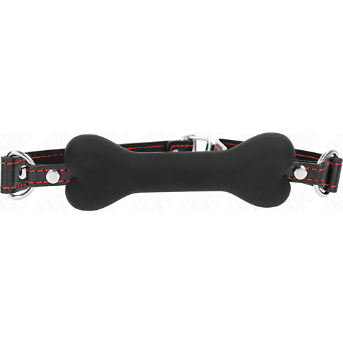 Gag KINK Black Bone 12 cm med justerbare stropper