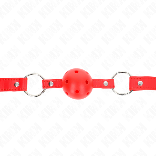 Åndbar ballgag KINK 4 cm med dobbelt nitte Model 1 62,5 x 2,5 cm justerbar 42-58 cm