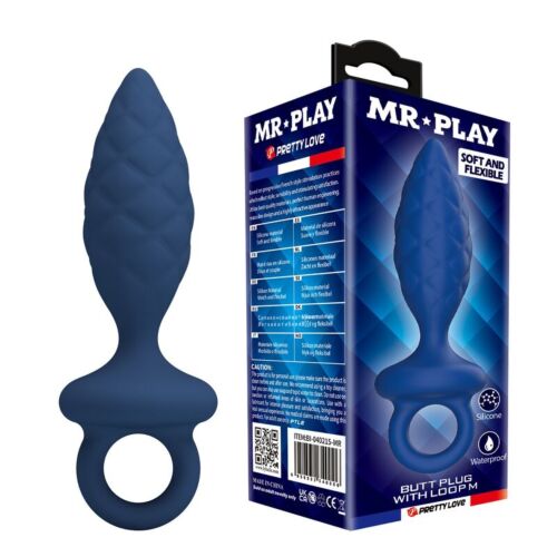 Anal Plug MR PLAY Blå med tekstureret overflade