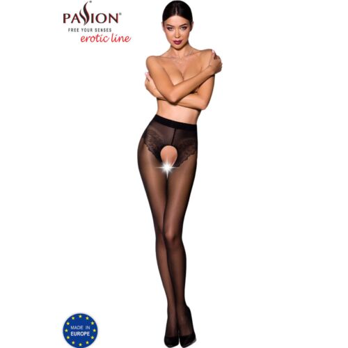 PASSION TIOPEN 006 Sorte 3/4 Tights til kvinder