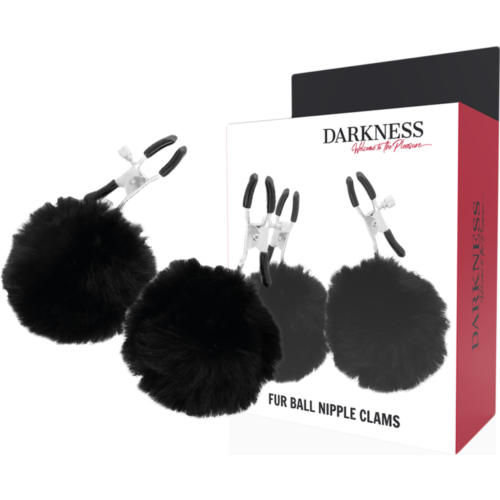 Brystvorte Klemmer Darkness Sensations med Pom Poms