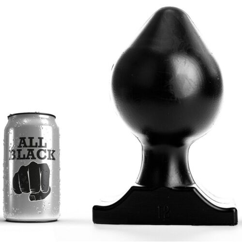 Buttplug ALL BLACK 22,5 CM med blød og fleksibel struktur