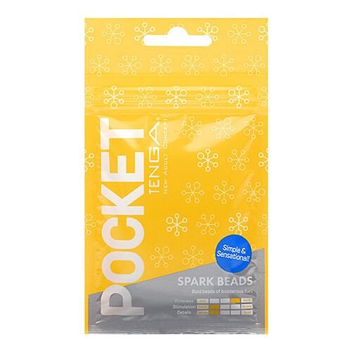 Pocket Tenga Spark Beads Manuel Masturbator med Teksturerede Bølgelinjer