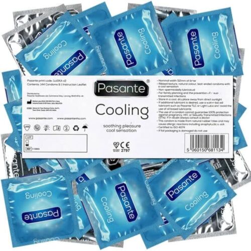 Pasante Cooling Effect Kondomer 144 Enheder med Ribbede Tekstur