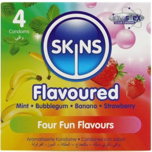 SKINS Multi Flavours Premium Kondomer Pack 4 - Sjove Smag
