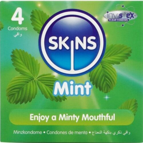 SKINS Mint Kondomer 4-Pack med Frisk Smag