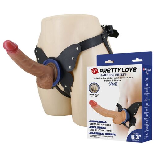 Yeti strap-on sele med suge-dildo i hudfarve