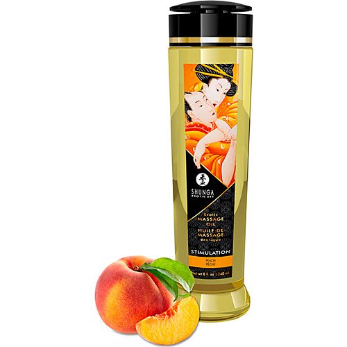 SHUNGA Stimulerende Erotik Massageolie 240 ML med Fersken Aroma