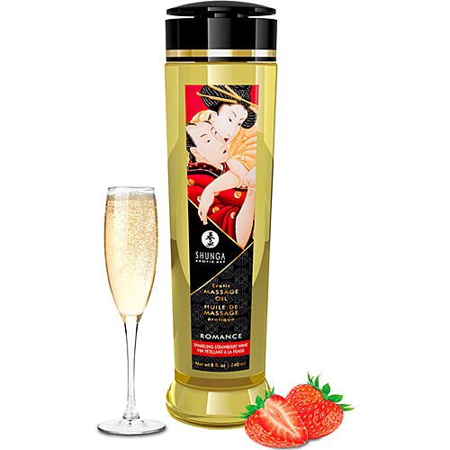 Massage Olie SHUNGA Romance 240ml med Jordbær Aroma
