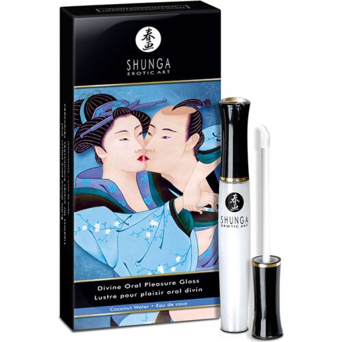 Shunga Divine Lip Gloss Kokosvand - 3 i 1 Nydelse