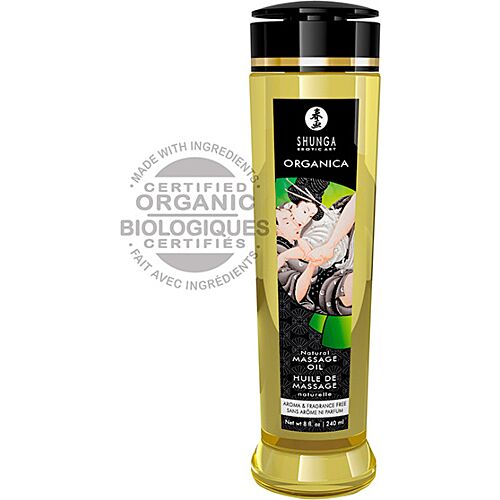 Shunga Natural Økologisk Massageolie 240 ml - Luksuriøs Oplevelse