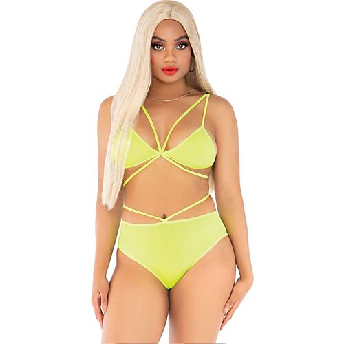 Lingeri Sæt Leg Avenue - Bh og Trusser med Remme