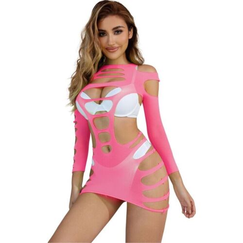 Langærmet Fisknet Kjole fra Sublime med Sexet Design