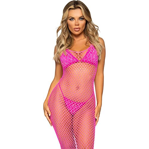 Lang Mesh Kjole Leg Avenue med Åbent Bag